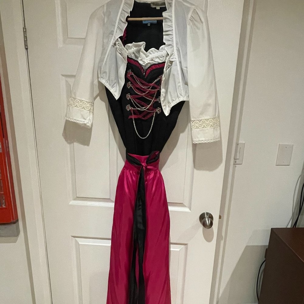 TRADITIONAL  Austrian/Germany  dress - size 44 -  black/pink - Brand NEW